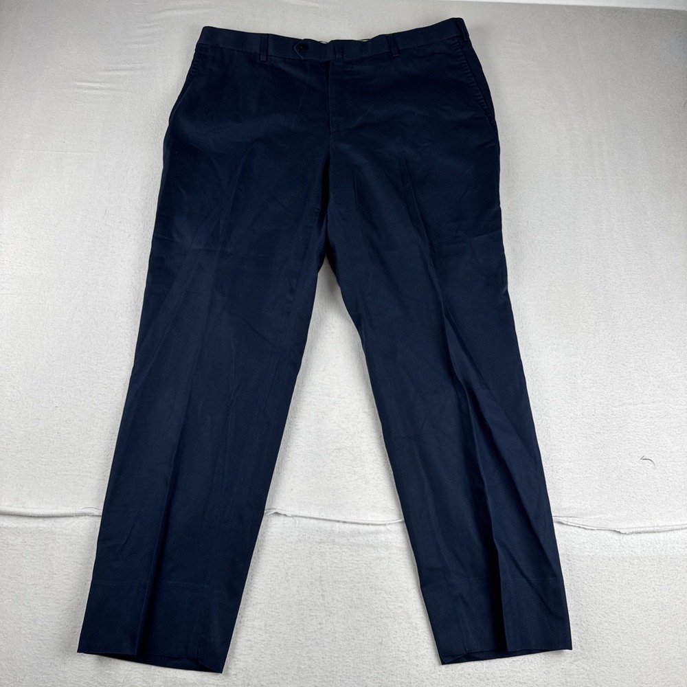 Isaia Napoli Mens Navy Blue chino pants fits 35*28 office Professional business